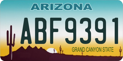AZ license plate ABF9391