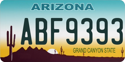 AZ license plate ABF9393