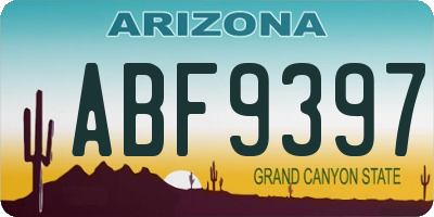 AZ license plate ABF9397