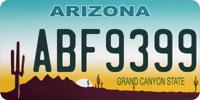 AZ license plate ABF9399