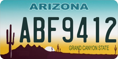 AZ license plate ABF9412