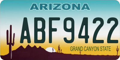 AZ license plate ABF9422