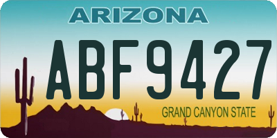 AZ license plate ABF9427