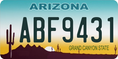 AZ license plate ABF9431