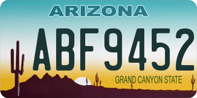 AZ license plate ABF9452