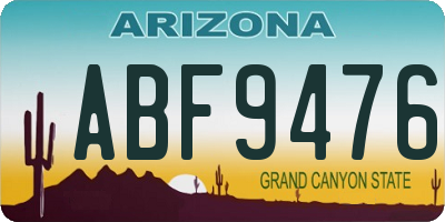 AZ license plate ABF9476