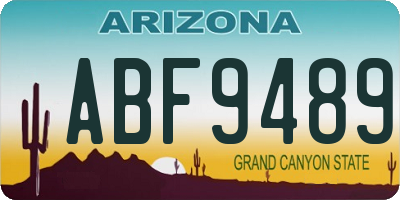 AZ license plate ABF9489