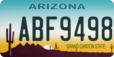 AZ license plate ABF9498