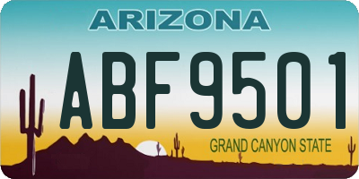 AZ license plate ABF9501