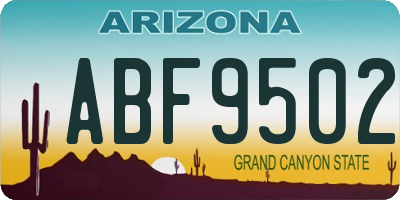 AZ license plate ABF9502