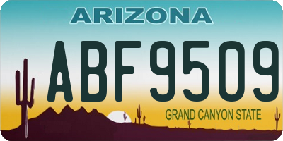 AZ license plate ABF9509