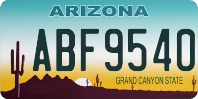AZ license plate ABF9540