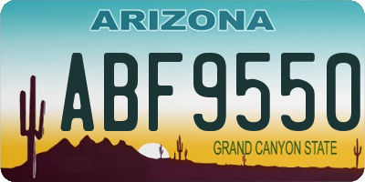 AZ license plate ABF9550