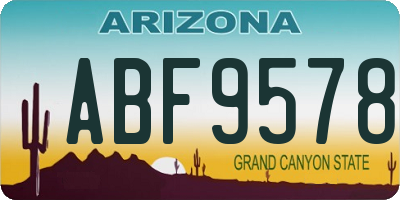 AZ license plate ABF9578