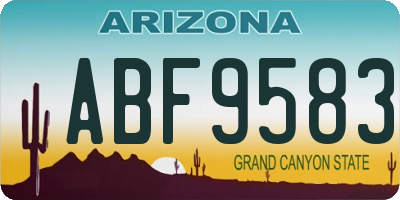 AZ license plate ABF9583