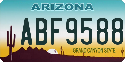 AZ license plate ABF9588