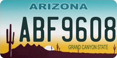 AZ license plate ABF9608