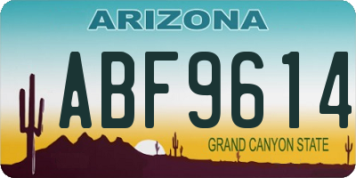 AZ license plate ABF9614