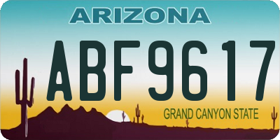 AZ license plate ABF9617