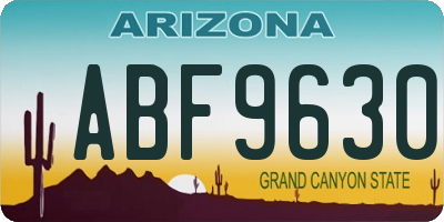 AZ license plate ABF9630