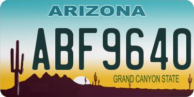 AZ license plate ABF9640