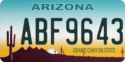 AZ license plate ABF9643