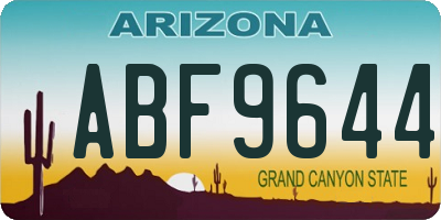 AZ license plate ABF9644