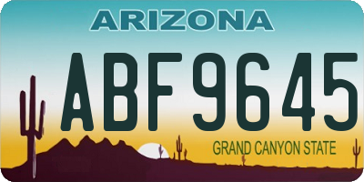 AZ license plate ABF9645