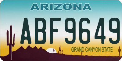 AZ license plate ABF9649