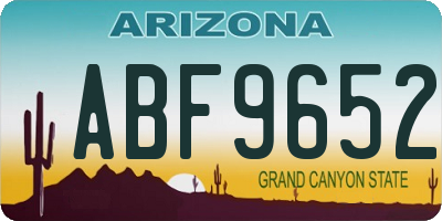 AZ license plate ABF9652