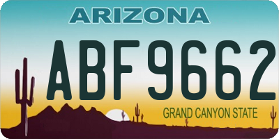 AZ license plate ABF9662