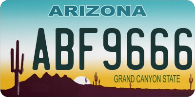 AZ license plate ABF9666