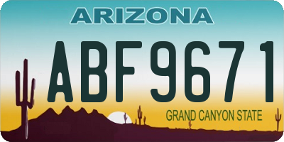 AZ license plate ABF9671