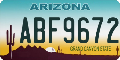 AZ license plate ABF9672