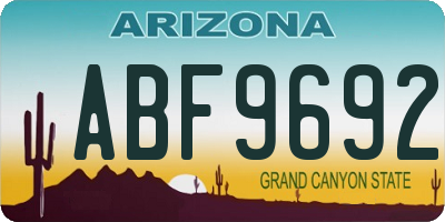 AZ license plate ABF9692