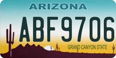 AZ license plate ABF9706