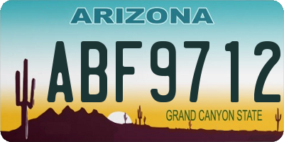AZ license plate ABF9712