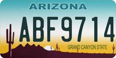 AZ license plate ABF9714