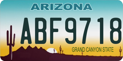 AZ license plate ABF9718