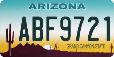 AZ license plate ABF9721