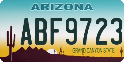 AZ license plate ABF9723