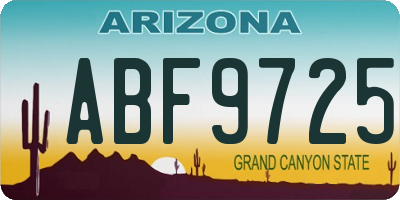 AZ license plate ABF9725