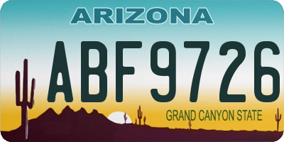 AZ license plate ABF9726
