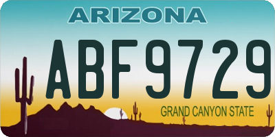 AZ license plate ABF9729