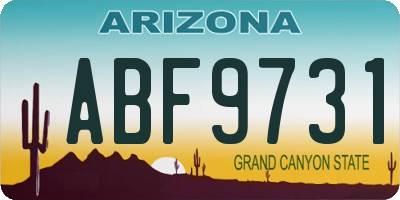 AZ license plate ABF9731