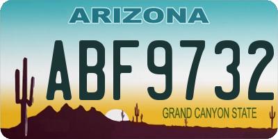 AZ license plate ABF9732