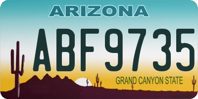AZ license plate ABF9735