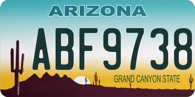 AZ license plate ABF9738