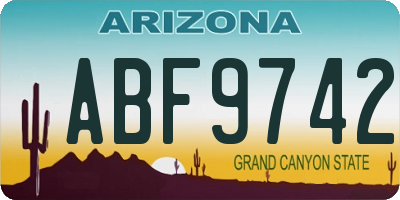 AZ license plate ABF9742