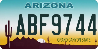 AZ license plate ABF9744